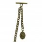 Albert Pocket Watch Chain Bronze Saint Mary Medal Fob T Bar Swivel Clasp AC196