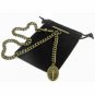 Albert Pocket Watch Chain Bronze Saint Mary Medal Fob T Bar Swivel Clasp AC196