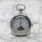 Mechanical Pocket Watch Silver Color Tourbillon Design Small Second Fob Chain
