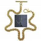 Albert Chain Pocket Watch Spiga Wheat Chain Gold color with Fob T Bar AC155 Albert Chain Pocket Watch Spiga Wheat Chain Gold color with Fob T Bar AC155