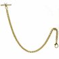 Albert Chain Pocket Watch Spiga Wheat Chain Gold color with Fob T Bar AC155