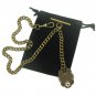 Albert Chain Pocket Watch Chain Antique Bronze Initial M Fob Swivel Clasp T Bar