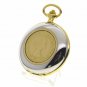 PENNY Coin Pocket Watch 53 MM Brass Quartz Men Watch Gold Tone with Fob Chain 36