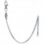 Pocket Watch Chain Silver Albert Chain Classic Fob Swivel Clasp Lobster Clip 178