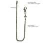 Pocket Watch Chain Antique Bronze Albert Chain CROSS Fob Swivel Clasp F177