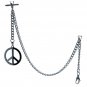 Albert Chain STEEL Pocket Watch Chain Men Fob Chain Steel Peace Sign Fob T-Bar