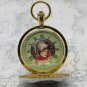 Mozart Memorial Quartz Watch Watch Gold Tone Enamel Cover Swivel Fob Chain C33