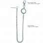 Pocket Watch Chain Albert Chain Silver Tone Mother of Pearl Fob Swivel Clasp 168