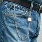 Pocket Watch Chain Albert Chain Silver Tone Mother of Pearl Fob Swivel Clasp 168