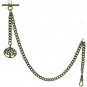 Albert Chain Pocket Watch Chain Bronze Tone Life Tree Fob Swivel Clip T Bar