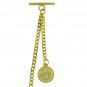 Albert Pocket Watch Chain Gold Color Coin Fob Chain T Bar Swivel Clasp AC79