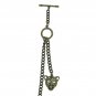 Albert Chain Pocket Watch Chain Bronze Fob Chain 2 Ways Vests & Jeans Fob T Bar