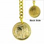 GOLD Albert Pocket Watch Chain T Bar Swivel Clip French Coin Design Fob AC78