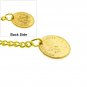 GOLD Albert Pocket Watch Chain T Bar Swivel Clip French Coin Design Fob AC78