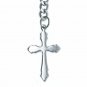 STEEL Albert Chain Pocket Watch Chain wholly steel Cross Fob T-Bar Lobster Clasp