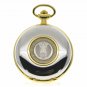 EURO Coin Pocket Watch Set Big 53 MM Men Gift Set Leather Pouch and Chain C38