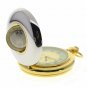 EURO Coin Pocket Watch Set Big 53 MM Men Gift Set Leather Pouch and Chain C38