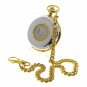 EURO Coin Pocket Watch Set Big 53 MM Men Gift Set Leather Pouch and Chain C38