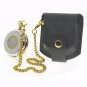 EURO Coin Pocket Watch Set Big 53 MM Men Gift Set Leather Pouch and Chain C38
