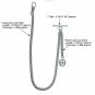 Albert Pocket Watch Chain Silver Color Four-Leaf Clover Fob T Bar Swivel Clip 69