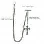 Albert Chain Silver Color Pocket Watch Chain Men Fob Chain Cross Fob T Bar AC114