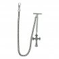 Albert Chain Silver Color Pocket Watch Chain Men Fob Chain Cross Fob T Bar AC114