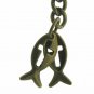 Albert Chain Bronze Color Pocket Watch Chain Fob Chain T Bar Religious Fish Fob