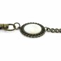 Pocket Watch Chain Antique Bronze Albert Chain Mother of Pearl Fob Swivel Clasp