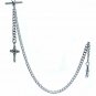 Albert Chain Pocket Watch Chain Silver Tone CROSS Fob Swivel Clip T Bar AC150
