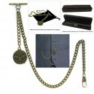 Albert Chain Pocket Watch Chain Bronze Fob Chain US Eagle Badge Fob T Bar AC22 Albert Chain Pocket Watch Chain Bronze Fob Chain US Eagle Badge Fob T Bar AC22