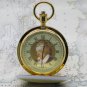 Germany Friedrich Schiller Pocket Watch 14K Gold Plating Brass Case on Fob Chain