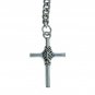 Albert Chain Pocket Watch Chain Silver Color 2 Ways Vest & Jean CROSS Fob T Bar