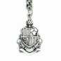Albert Pocket Watch Chain Silver Color Shield Design Fob T Bar Men Fashions AC58