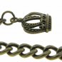 Albert Chain Pocket Watch Chain Antique Bronze Fob Chain Crown Fob T Bar AC05