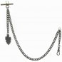 Albert Chain Pocket Watch Chain Antique Bronze Initial C Fob Swivel Clasp T Bar