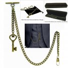 Albert Chain Bronze Pocket Watch Chain Fob Chain for Men Key style Fob T Bar A19 Albert Chain Bronze Pocket Watch Chain Fob Chain for Men Key style Fob T Bar A19