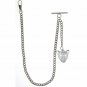 Albert Chain Pocket Watch Chain Silver Color Fob Chain Leopard Fob T Bar AC13