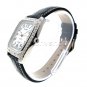 Women Jewelry Wrist Watch Silver Color Black Leather Strap Arabic Numbers 19A