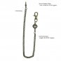 Pocket Watch Chain Albert Chain Bronze Color Cross Design Fob Swivel Clasp F176