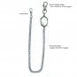 Pocket Watch Chain Albert Chain Silver Tone Mother of Pearl Fob Swivel Clasp 170
