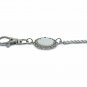 Silver Tone Pocket Watch Chain Albert Chain Mother of Pearl Fob Swivel Clasp 171