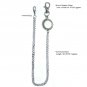 Silver Tone Pocket Watch Chain Albert Chain Mother of Pearl Fob Swivel Clasp 171