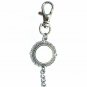 Silver Tone Pocket Watch Chain Albert Chain Mother of Pearl Fob Swivel Clasp 171
