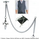 Albert Chain STEEL Pocket Watch Chain Men Fob Chain Cross Design Fob T-Bar ACS03 Albert Chain STEEL Pocket Watch Chain Men Fob Chain Cross Design Fob T-Bar ACS03