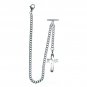Albert Chain STEEL Pocket Watch Chain Men Fob Chain Cross Design Fob T-Bar ACS03