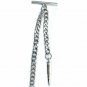 Albert Chain Pocket Watch Chain Silver Tone Bullet Design Fob Swivel Clip T Bar