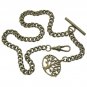 Albert Chain Pocket Watch Chain Bronze Fob Chain Life Tree Design Fob T Bar AC11