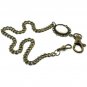 Pocket Watch Chain Albert Chain Bronze Color Mother of Pearl Fob Swivel Clasp