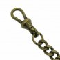 Pocket Watch Chain Albert Chain Bronze Color Mother of Pearl Fob Swivel Clasp