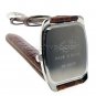 Linda Dano Silver Color Square Women Wristwatch Stones Bezel Leather Strap WL19B